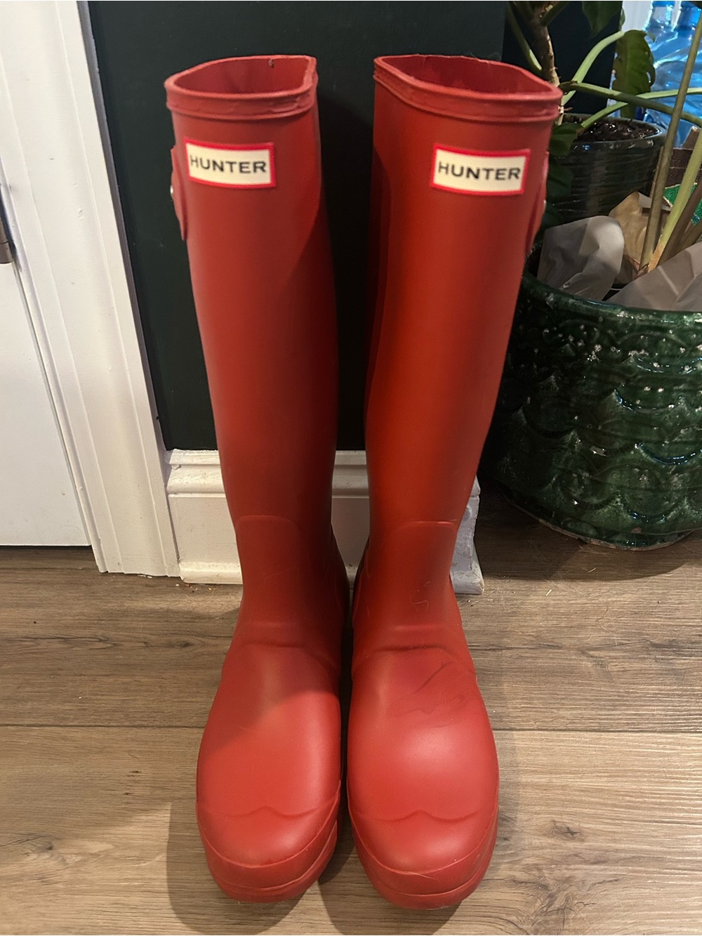 LAST CALL - Closet Closing! Hunter Tall Matte Red Rubber Rain Boots - Picture 2 of 7